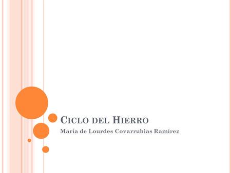 C ICLO DEL H IERRO María de Lourdes Covarrubias Ramírez.