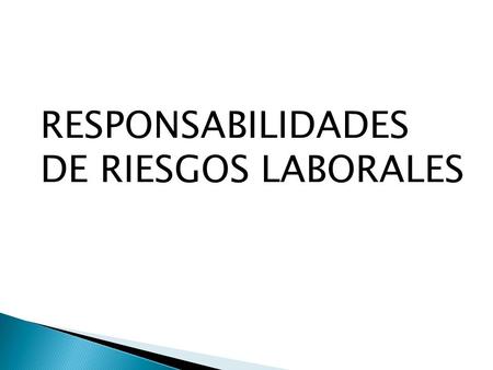 RESPONSABILIDADES  DE RIESGOS LABORALES