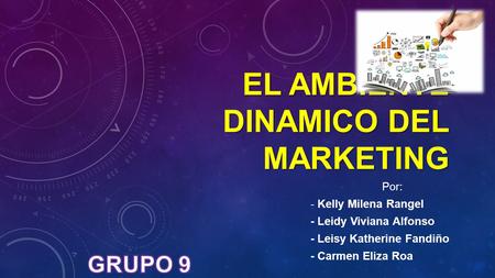 EL AMBIENTE DINAMICO DEL MARKETING Por: - Kelly Milena Rangel - Leidy Viviana Alfonso - Leisy Katherine Fandiño - Carmen Eliza Roa.