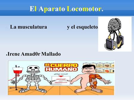 El Aparato Locomotor. La musculatura y el esqueleto. ● Irene Amad0r Mallado.
