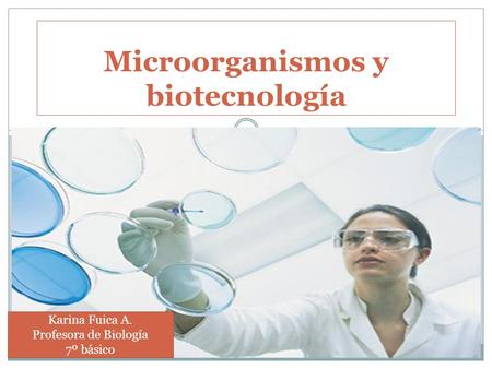 Microorganismos y biotecnología Karina Fuica A. Profesora de Biología 7º básico.