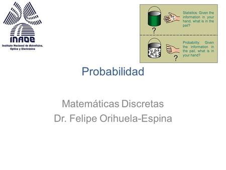 Probabilidad Matemáticas Discretas Dr. Felipe Orihuela-Espina.