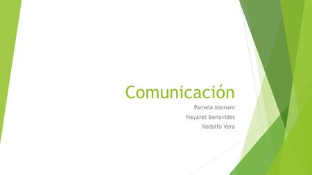 Comunicación Pamela Mamani Nayaret Benavides Rodolfo Vera.
