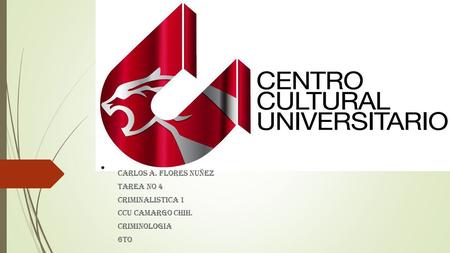 . CARLOS A. FLORES NUÑEZ TAREA NO 4 CRIMINALISTICA 1 CCU CAMARGO CHIH. CRIMINOLOGIA 6TO.