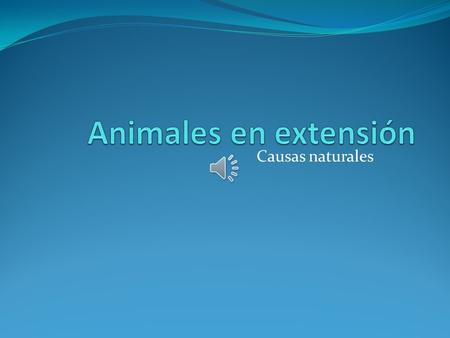 Causas naturales Especies en peligro de extinción en argentina Comparando con los problemas humanos de fin de siglo, el adiós a las plantas y animales.