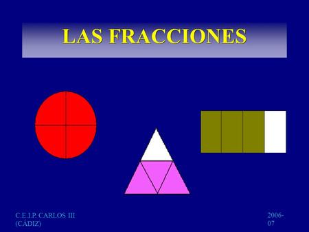 LAS FRACCIONES C.E.I.P. CARLOS III (CÁDIZ) 2006- 07.