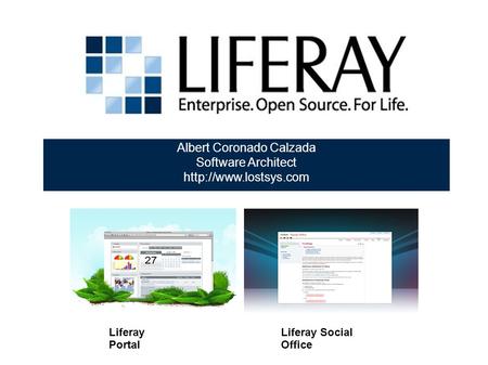 Albert Coronado Calzada Software Architect  Liferay Portal Liferay Social Office.