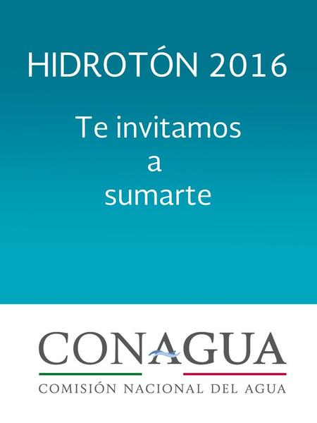 Como parte de las acciones que realizamos para promover el cuidado del agua, la CONAGUA puso en marcha la campaña de sensibilización denominada “HIDROTÓN.