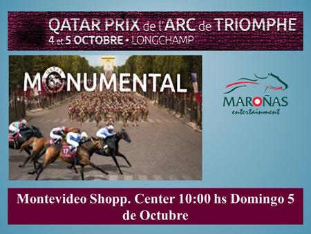 Montevideo Shopp. Center 10:00 hs Domingo 5 de Octubre.