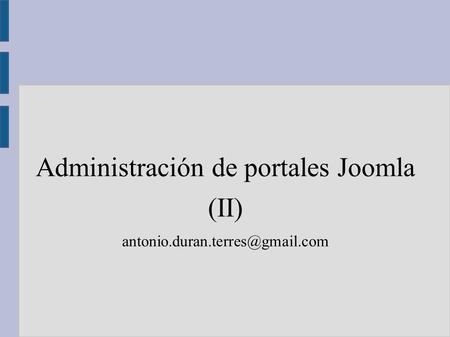 Administración de portales Joomla (II)