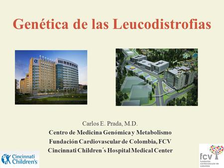 Genética de las Leucodistrofias Carlos E. Prada, M.D. Centro de Medicina Genómica y Metabolismo Fundación Cardiovascular de Colombia, FCV Cincinnati Children´s.
