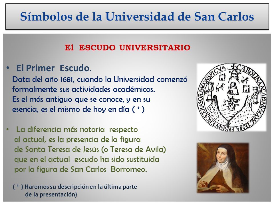 Símbolos de la Universidad de San Carlos - ppt descargar