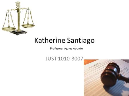 Katherine Santiago JUST 1010-3007 Profesora: Agnes Aponte.