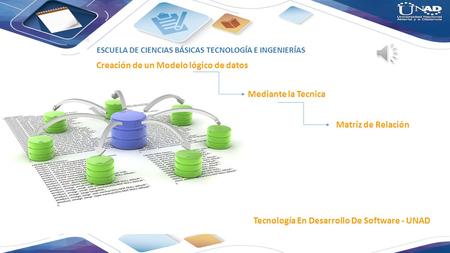 ESCUELA DE CIENCIAS BÁSICAS TECNOLOGÍA E INGENIERÍAS Creación de un Modelo lógico de datos Tecnología En Desarrollo De Software - UNAD Matriz de Relación.