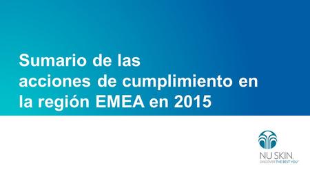 Sumario de las acciones de cumplimiento en la región EMEA en 2015.