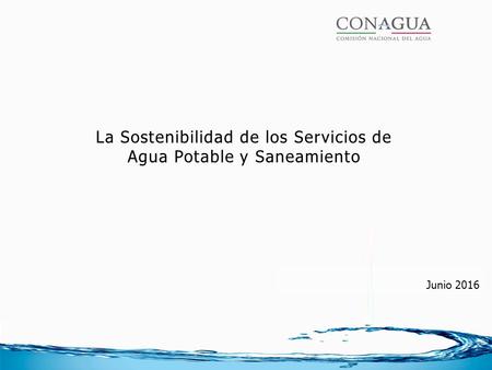 La Sostenibilidad de los Servicios de Agua Potable y Saneamiento Junio 2016.