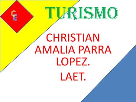 TURISMO CHRISTIAN AMALIA PARRA LOPEZ. LAET.. CONTENIDO:  ANTECEDENTES.  DEFINICION.  TIPOS DE TURISMO.  ATRACCIONES TURSITICAS.  HOSPEDAJE.
