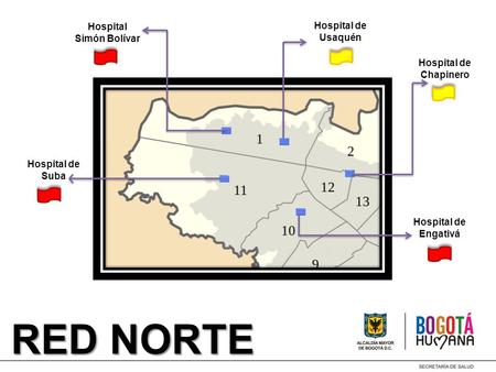 RED NORTE Hospital Simón Bolívar Hospital de Usaquén Hospital de Suba Hospital de Chapinero Hospital de Engativá.