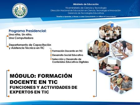 MÓDULO: FORMACIÓN DOCENTE EN TIC FUNCIONES Y ACTIVIDADES DE EXPERTOS EN TIC.