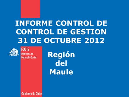INFORME CONTROL DE CONTROL DE GESTION 31 DE OCTUBRE 2012 Región del Maule.