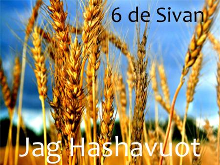 Jag Hashavuot 6 de Sivan.  Shavuot cae 7 semanas después del segundo día de Pesaj en el que fuimos liberados de Egipto.  En Shavuot se festeja principalmente.