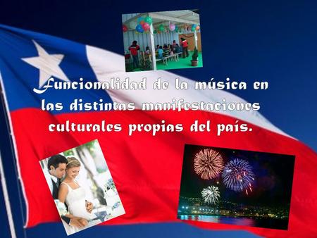 En Chile existen distintos tipos de celebraciones que se han hechos propias de la cultura, por lo que podemos distinguir elementos típicos que son característicos.