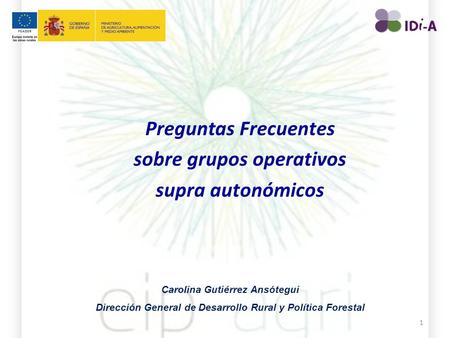 Preguntas Frecuentes sobre grupos operativos supra autonómicos Preguntas Frecuentes sobre grupos operativos supra autonómicos Carolina Gutiérrez Ansótegui.