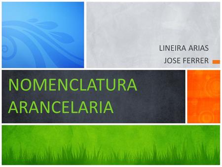 LINEIRA ARIAS JOSE FERRER NOMENCLATURA ARANCELARIA.
