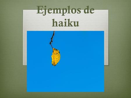 Ejemplos de haiku.