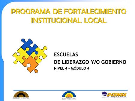 PROGRAMA DE FORTALECIMIENTO INSTITUCIONAL LOCAL ESCUELAS DE LIDERAZGO Y/O GOBIERNO NIVEL 4 - MÓDULO 4.