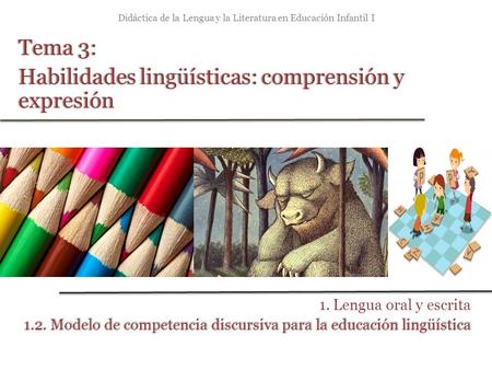 Didáctica de la Lengua y la Literatura en Educación Infantil I Tema 3:Tema 3: Habilidades lingüísticas: comprensión y expresión 1. Lengua oral y escrita.