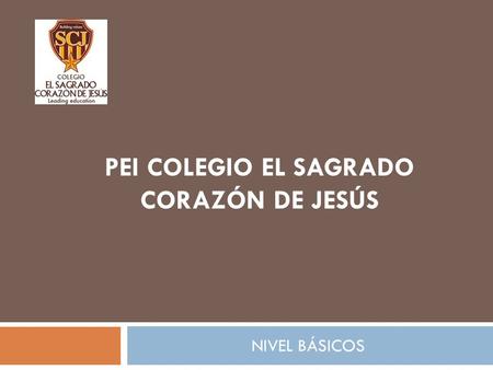 PEI COLEGIO EL SAGRADO CORAZÓN DE JESÚS NIVEL BÁSICOS.