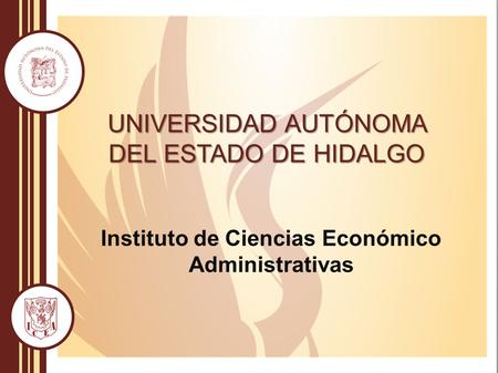 UNIVERSIDAD AUTÓNOMA DEL ESTADO DE HIDALGO Instituto de Ciencias Económico Administrativas.