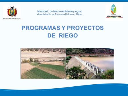 Ministerio de Medio Ambiente y Agua Viceministerio de Recursos Hídricos y Riego.