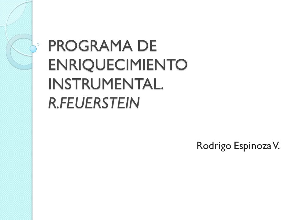 PROGRAMA DE ENRIQUECIMIENTO INSTRUMENTAL. R.FEUERSTEIN - ppt video online  descargar
