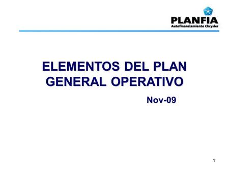 ELEMENTOS DEL PLAN GENERAL OPERATIVO