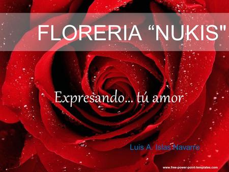 FLORERIA “NUKIS Expresando… tú amor Luis A. Islas Navarro.