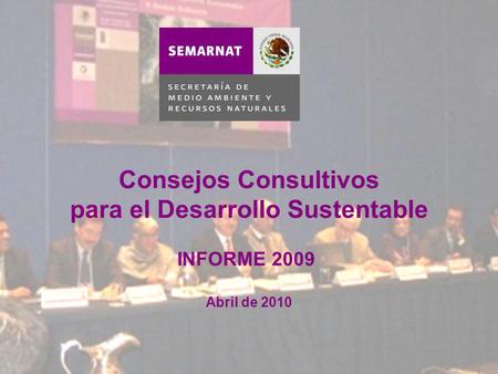 Consejos Consultivos para el Desarrollo Sustentable INFORME 2009 Abril de 2010.