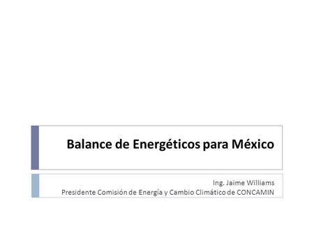 Balance de Energéticos para México