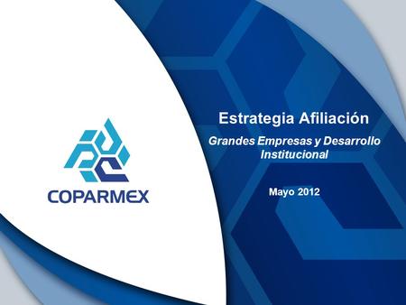 Estrategia Afiliación Grandes Empresas y Desarrollo Institucional Mayo 2012.