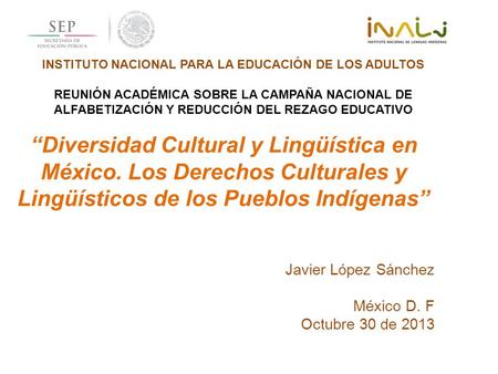 INSTITUTO NACIONAL PARA LA EDUCACIÓN DE LOS ADULTOS