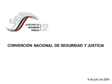 1 CONVENCIÓN NACIONAL DE SEGURIDAD Y JUSTICIA 9 de julio de 2004.