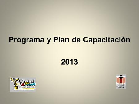 Programa y Plan de Capacitación 2013. I Periodicidad: 1° de enero de 2013 al 31 de diciembre de 2013.