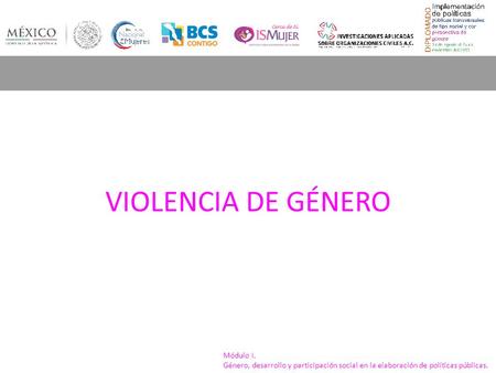 Módulo I. Género, desarrollo y participación social en la elaboración de políticas públicas. VIOLENCIA DE GÉNERO.