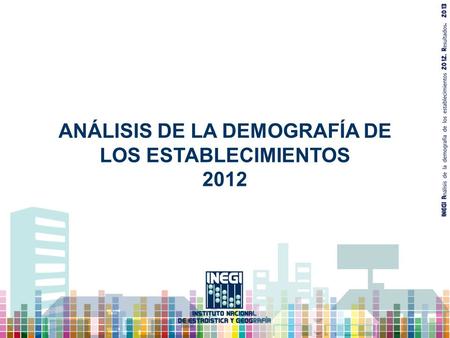 ANÁLISIS DE LA DEMOGRAFÍA DE LOS ESTABLECIMIENTOS 2012