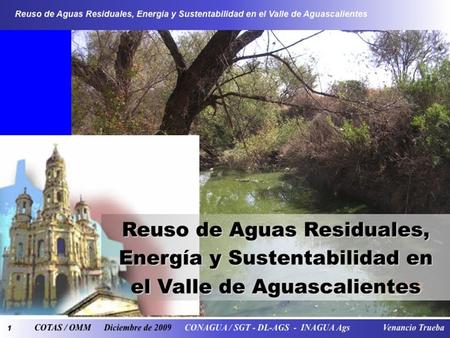 1 Reuso de Aguas Residuales, Energía y Sustentabilidad en el Valle de Aguascalientes COTAS / OMM Diciembre de 2009 CONAGUA / SGT - DL-AGS - INAGUA Ags.