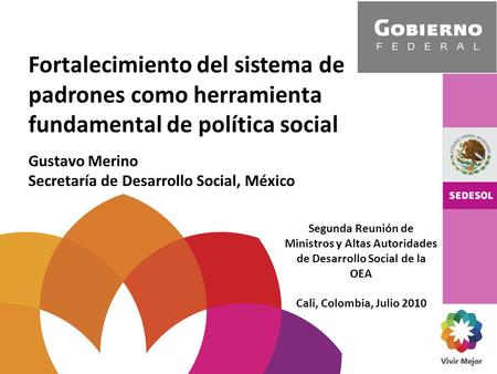 Gustavo Merino Secretaría de Desarrollo Social, México