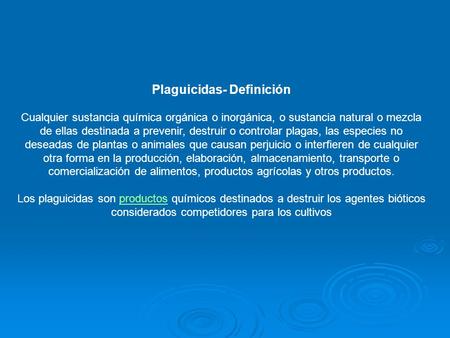 Plaguicidas- Definición