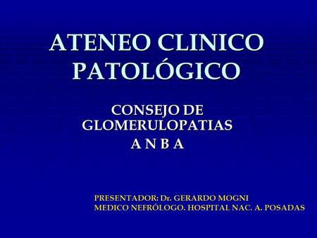 ATENEO CLINICO PATOLÓGICO