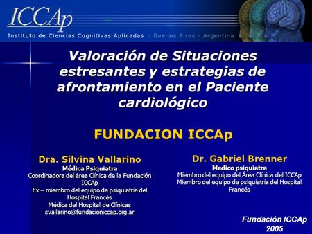 FUNDACION ICCAp Dra. Silvina Vallarino Médica Psiquiatra